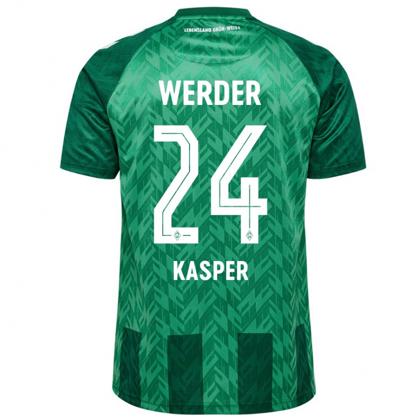 Niño Fútbol Camiseta Dominik Kasper #24 Verde 1ª Equipación 2024/25 Argentina