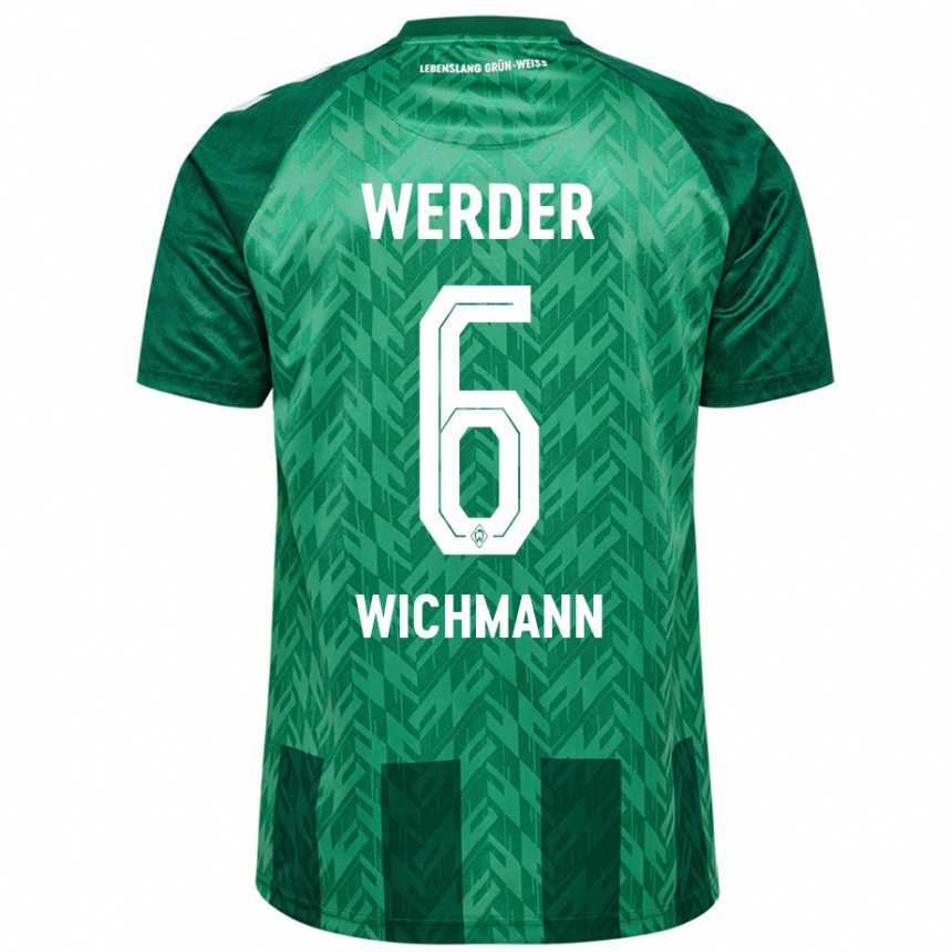 Niño Fútbol Camiseta Reena Wichmann #6 Verde 1ª Equipación 2024/25 Argentina