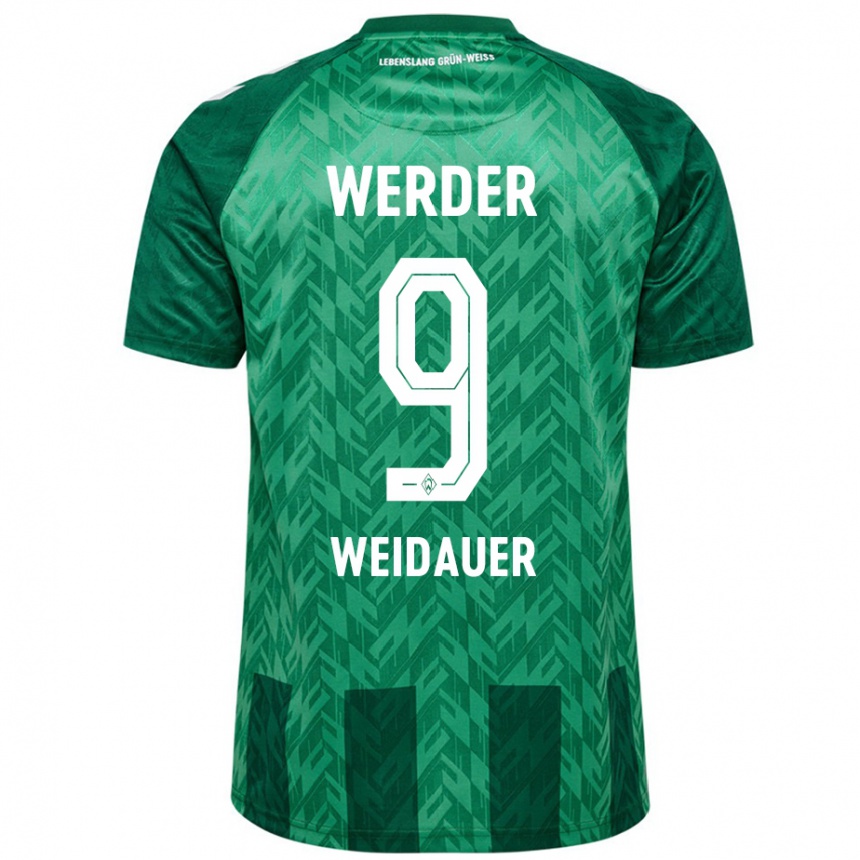 Niño Fútbol Camiseta Sophie Weidauer #9 Verde 1ª Equipación 2024/25 Argentina