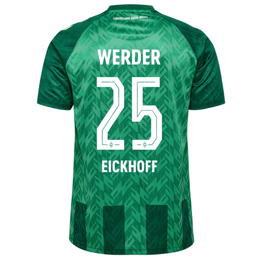 Niño Fútbol Camiseta Mika Eickhoff #25 Verde 1ª Equipación 2024/25 Argentina