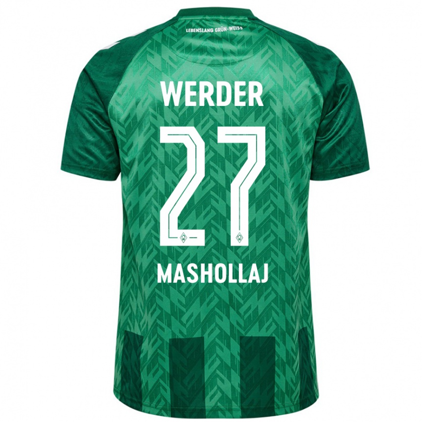 Niño Fútbol Camiseta Benjamin Mashollaj #27 Verde 1ª Equipación 2024/25 Argentina