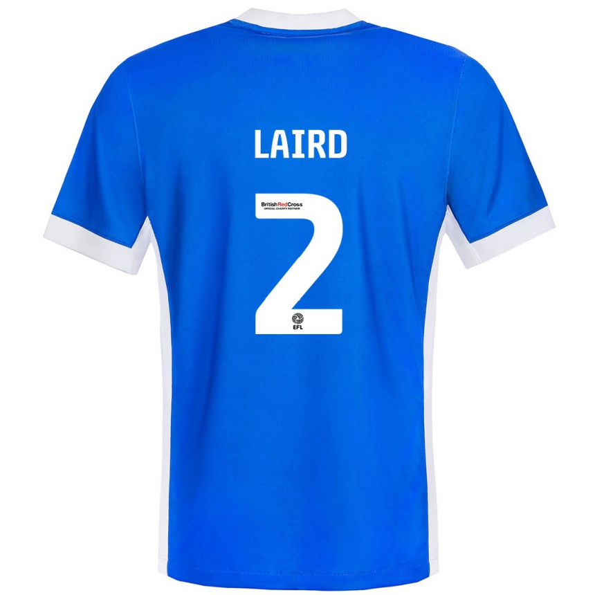 Niño Fútbol Camiseta Ethan Laird #2 Azul Blanco 1ª Equipación 2024/25 Argentina