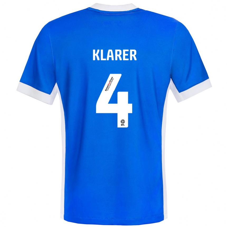 Niño Fútbol Camiseta Christoph Klarer #4 Azul Blanco 1ª Equipación 2024/25 Argentina