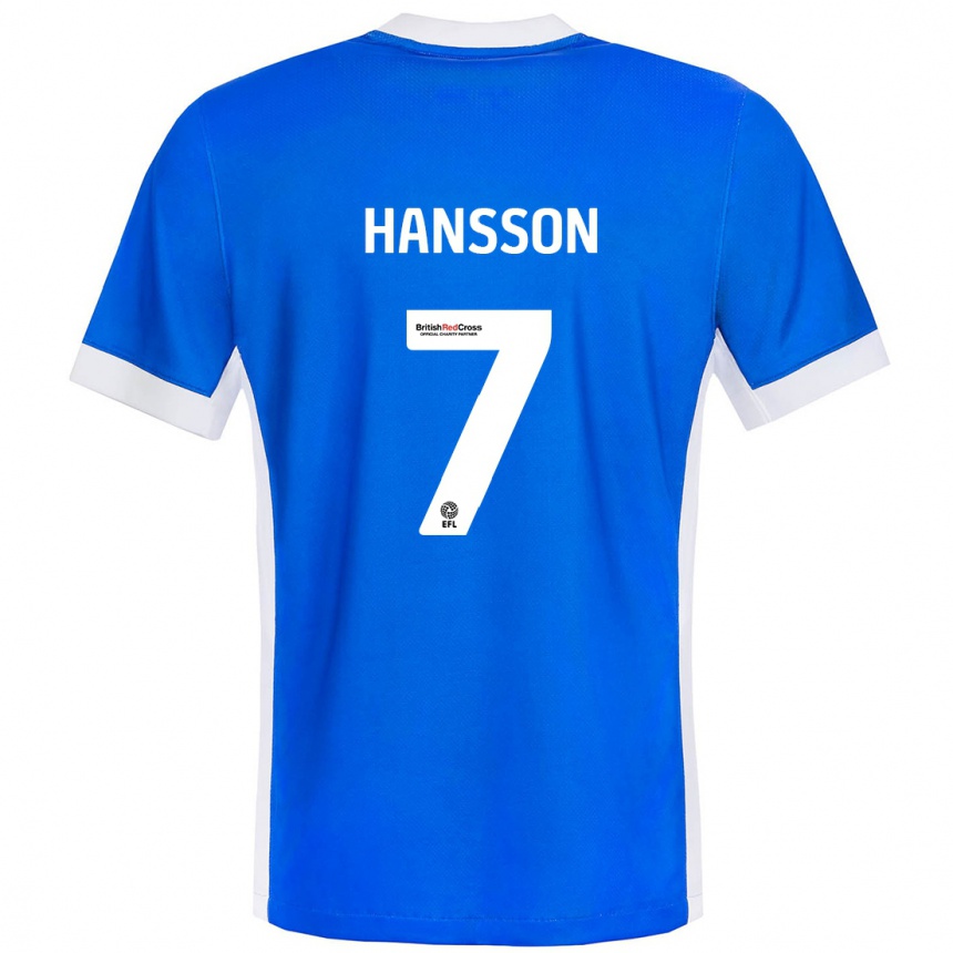 Niño Fútbol Camiseta Emil Hansson #7 Azul Blanco 1ª Equipación 2024/25 Argentina