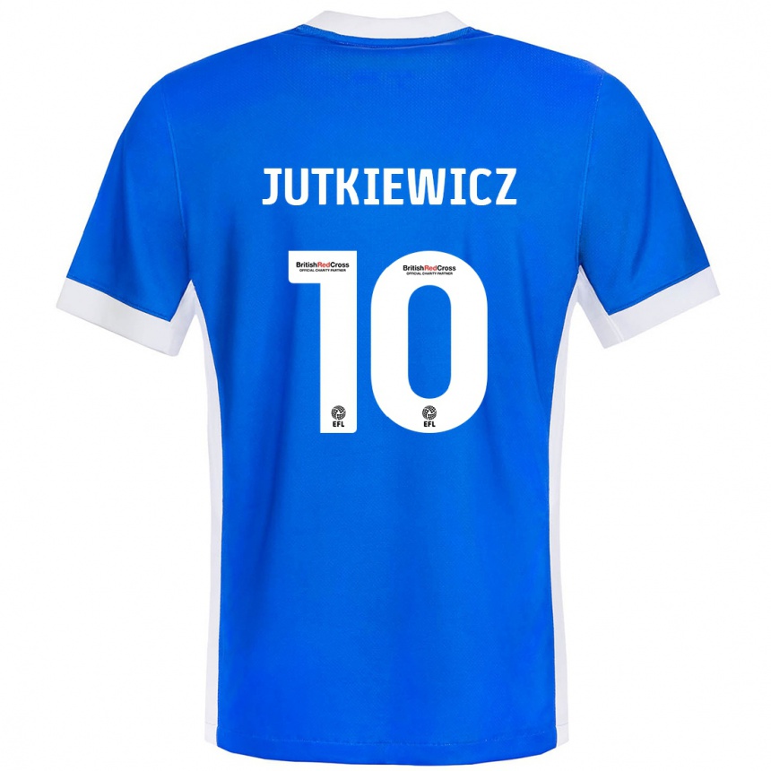 Niño Fútbol Camiseta Lukas Jutkiewicz #10 Azul Blanco 1ª Equipación 2024/25 Argentina