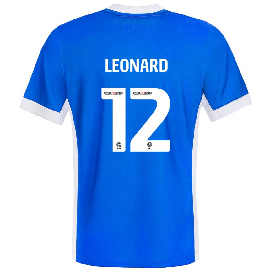 Niño Fútbol Camiseta Marc Leonard #12 Azul Blanco 1ª Equipación 2024/25 Argentina