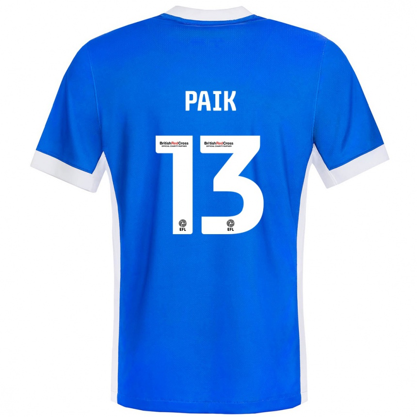 Niño Fútbol Camiseta Seung-Ho Paik #13 Azul Blanco 1ª Equipación 2024/25 Argentina