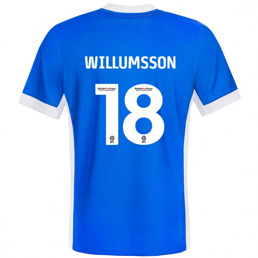 Niño Fútbol Camiseta Willum Thór Willumsson #18 Azul Blanco 1ª Equipación 2024/25 Argentina