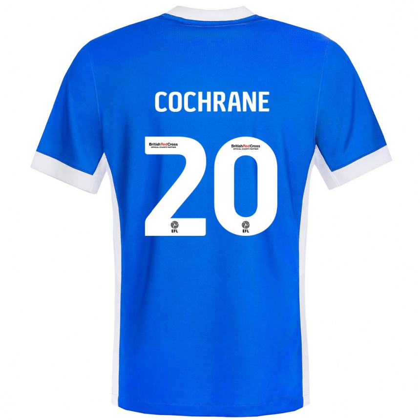 Niño Fútbol Camiseta Alex Cochrane #20 Azul Blanco 1ª Equipación 2024/25 Argentina