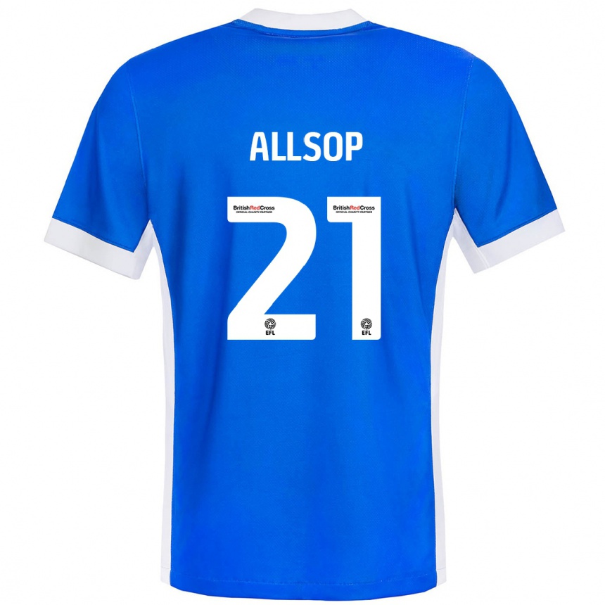 Niño Fútbol Camiseta Ryan Allsop #21 Azul Blanco 1ª Equipación 2024/25 Argentina