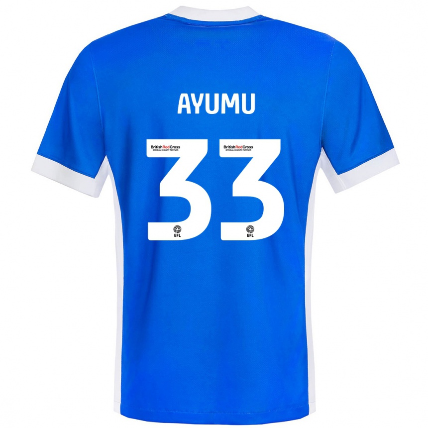 Niño Fútbol Camiseta Ayumu Yokoyama #33 Azul Blanco 1ª Equipación 2024/25 Argentina