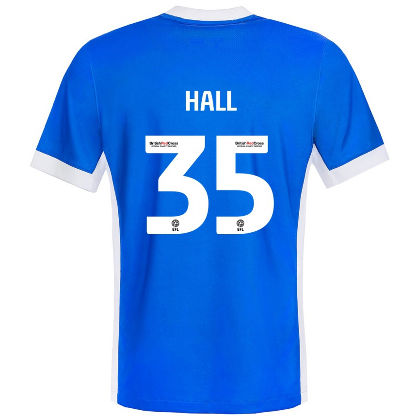 Niño Fútbol Camiseta George Hall #35 Azul Blanco 1ª Equipación 2024/25 Argentina