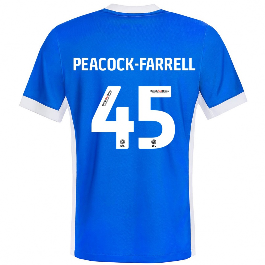 Niño Fútbol Camiseta Bailey Peacock-Farrell #45 Azul Blanco 1ª Equipación 2024/25 Argentina