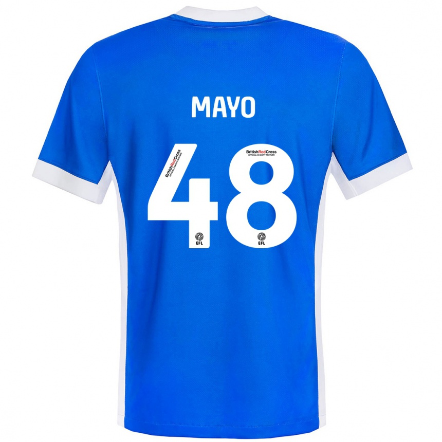 Niño Fútbol Camiseta Bradley Mayo #48 Azul Blanco 1ª Equipación 2024/25 Argentina