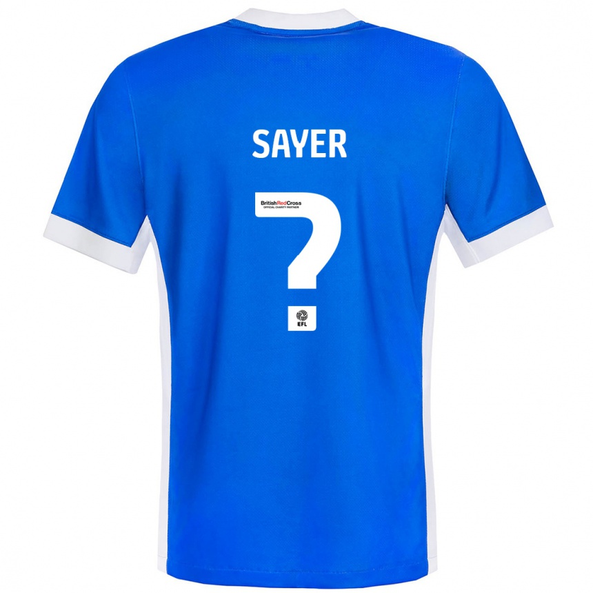 Niño Fútbol Camiseta Olly Sayer #0 Azul Blanco 1ª Equipación 2024/25 Argentina