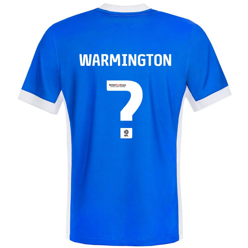 Niño Fútbol Camiseta Tyrese Warmington #0 Azul Blanco 1ª Equipación 2024/25 Argentina