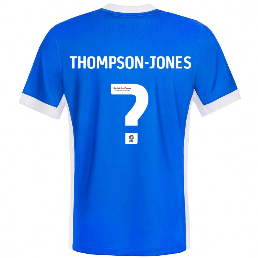 Niño Fútbol Camiseta Riquelme Thompson-Jones #0 Azul Blanco 1ª Equipación 2024/25 Argentina