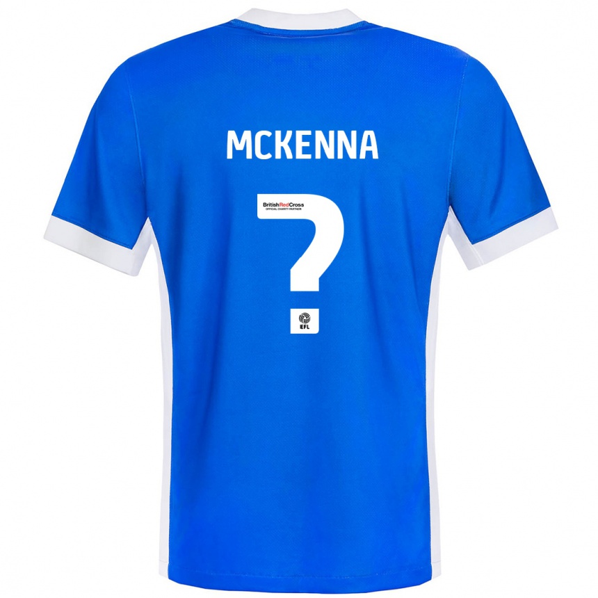 Niño Fútbol Camiseta Rebecca Mckenna #0 Azul Blanco 1ª Equipación 2024/25 Argentina