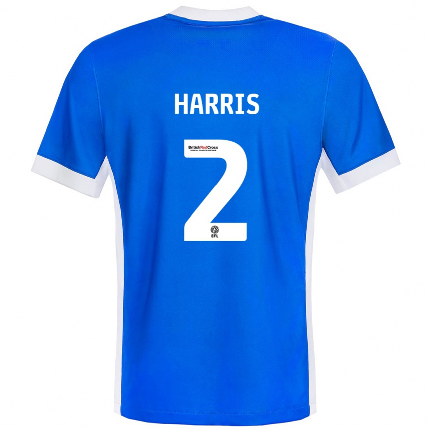 Niño Fútbol Camiseta Martha Harris #2 Azul Blanco 1ª Equipación 2024/25 Argentina