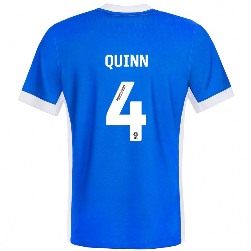 Niño Fútbol Camiseta Louise Catherine Quinn #4 Azul Blanco 1ª Equipación 2024/25 Argentina