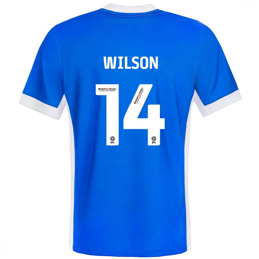 Niño Fútbol Camiseta Siobhan Wilson #14 Azul Blanco 1ª Equipación 2024/25 Argentina