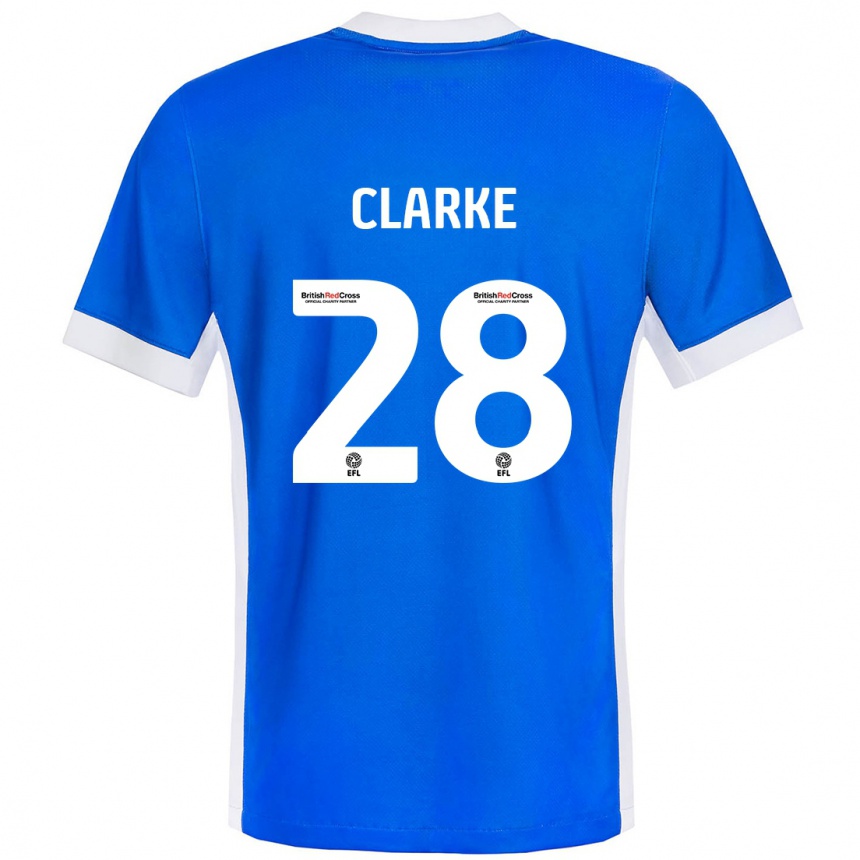 Niño Fútbol Camiseta Charlotte Clarke #28 Azul Blanco 1ª Equipación 2024/25 Argentina