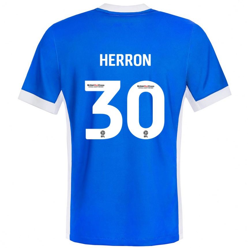 Niño Fútbol Camiseta Neve Herron #30 Azul Blanco 1ª Equipación 2024/25 Argentina