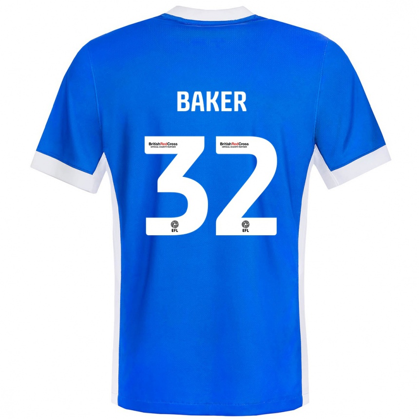 Niño Fútbol Camiseta Ava Baker #32 Azul Blanco 1ª Equipación 2024/25 Argentina