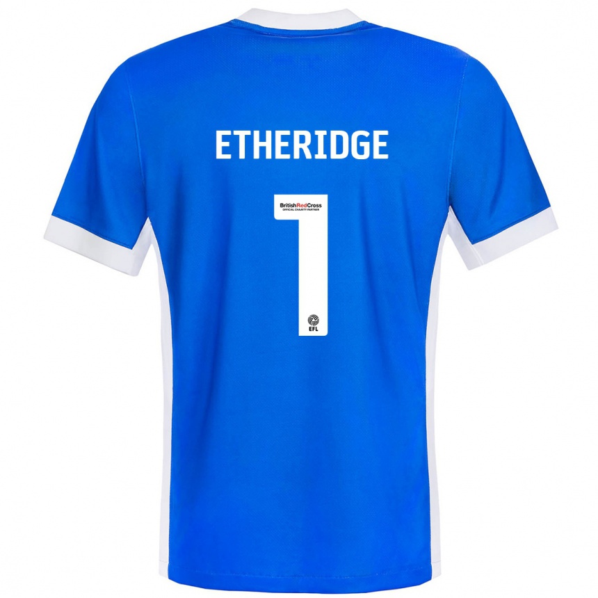 Niño Fútbol Camiseta Neil Etheridge #1 Azul Blanco 1ª Equipación 2024/25 Argentina