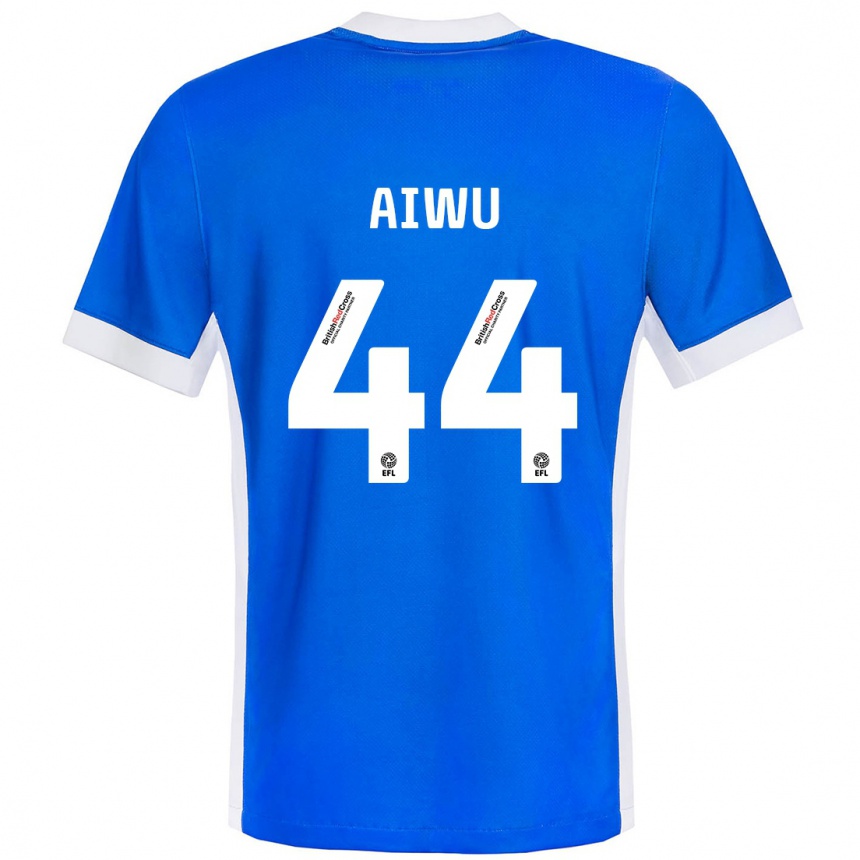 Niño Fútbol Camiseta Emanuel Aiwu #44 Azul Blanco 1ª Equipación 2024/25 Argentina