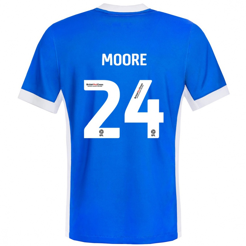 Niño Fútbol Camiseta Jade Ellis Moore #24 Azul Blanco 1ª Equipación 2024/25 Argentina