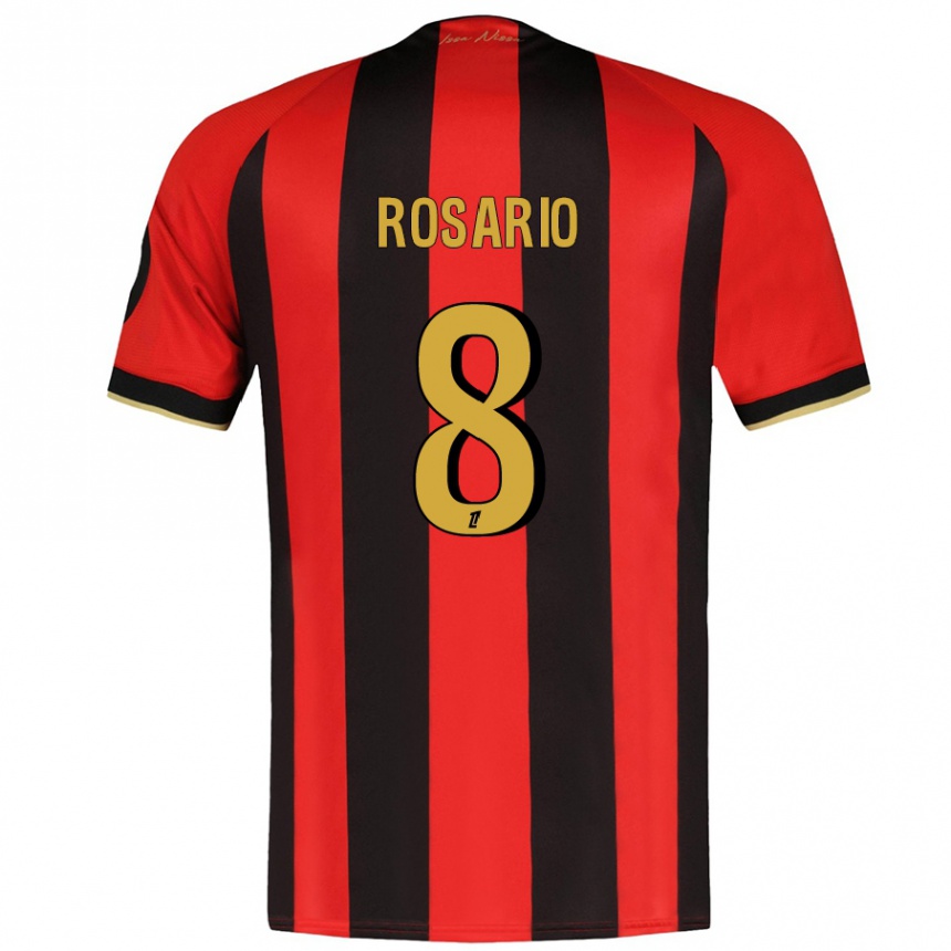 Niño Fútbol Camiseta Pablo Rosario #8 Rojo Negro 1ª Equipación 2024/25 Argentina