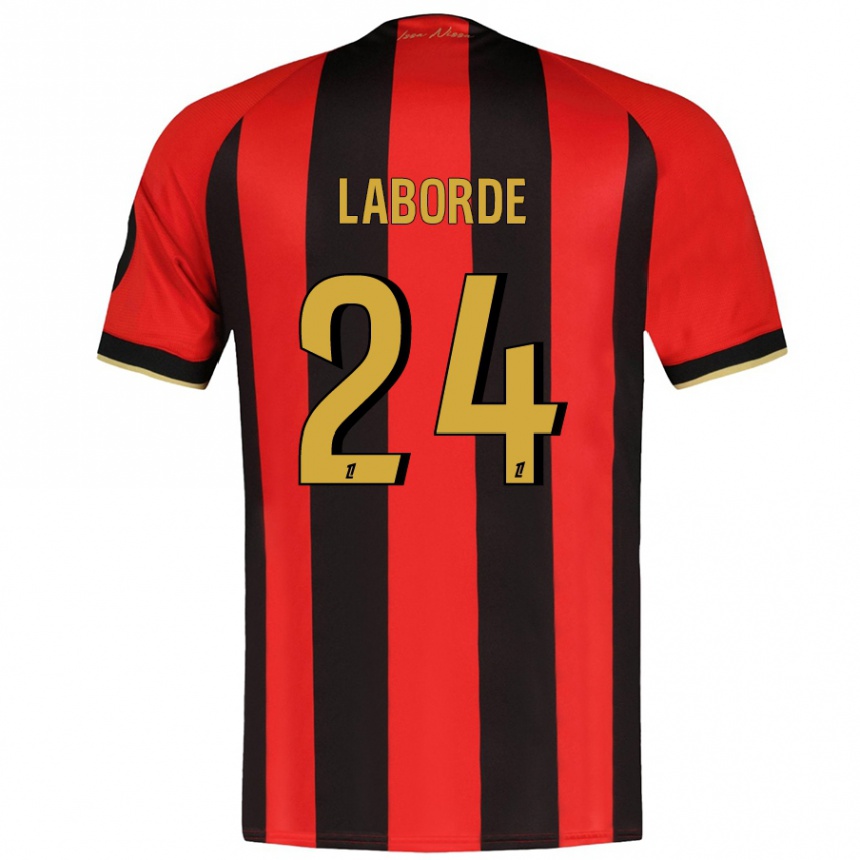 Niño Fútbol Camiseta Gaëtan Laborde #24 Rojo Negro 1ª Equipación 2024/25 Argentina