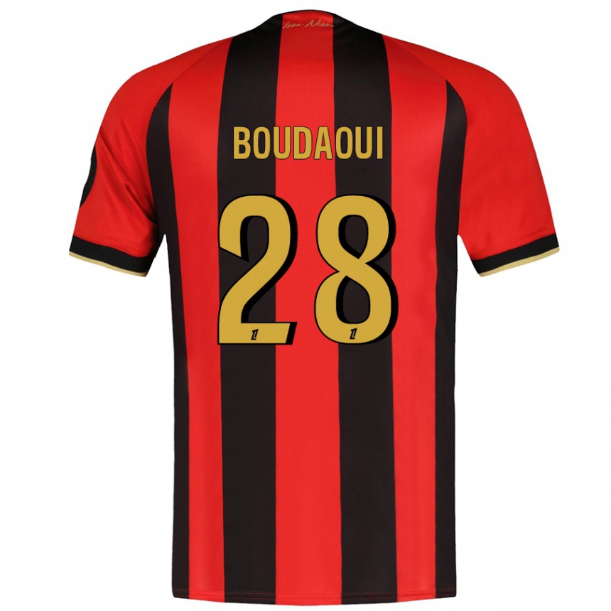 Niño Fútbol Camiseta Hicham Boudaoui #28 Rojo Negro 1ª Equipación 2024/25 Argentina