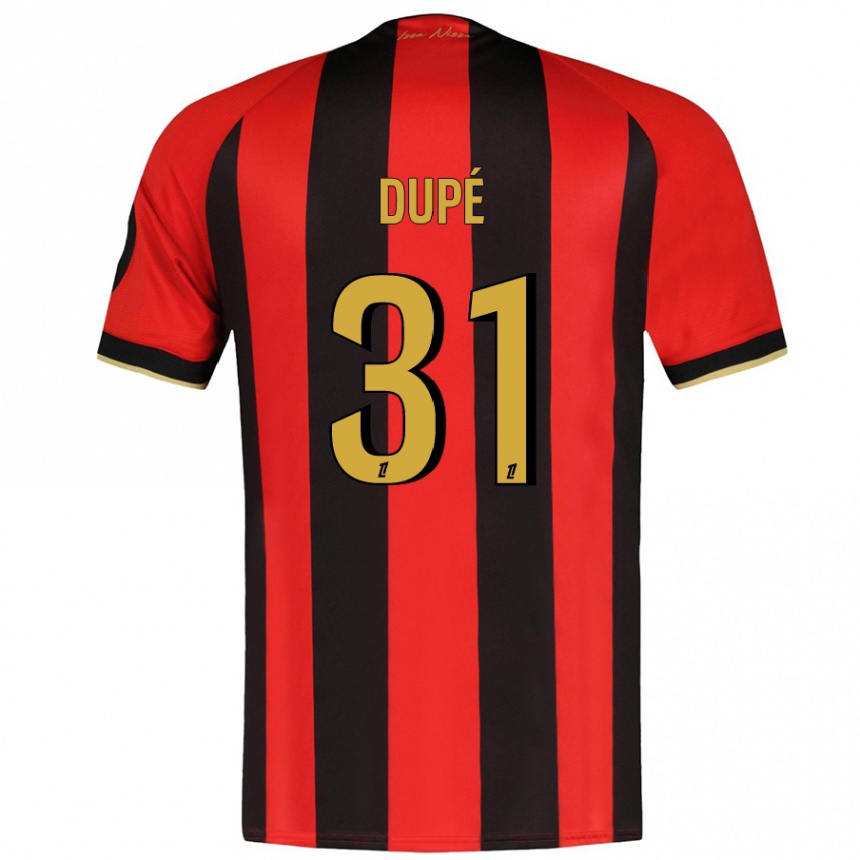 Niño Fútbol Camiseta Maxime Dupé #31 Rojo Negro 1ª Equipación 2024/25 Argentina