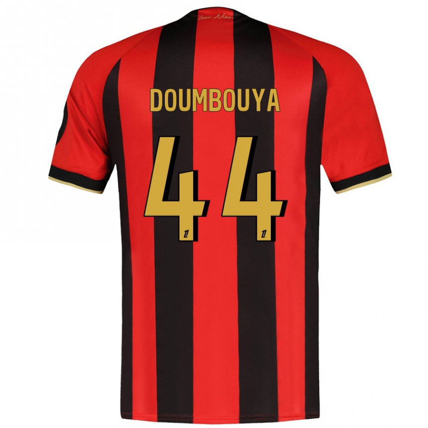 Niño Fútbol Camiseta Amidou Doumbouya #44 Rojo Negro 1ª Equipación 2024/25 Argentina