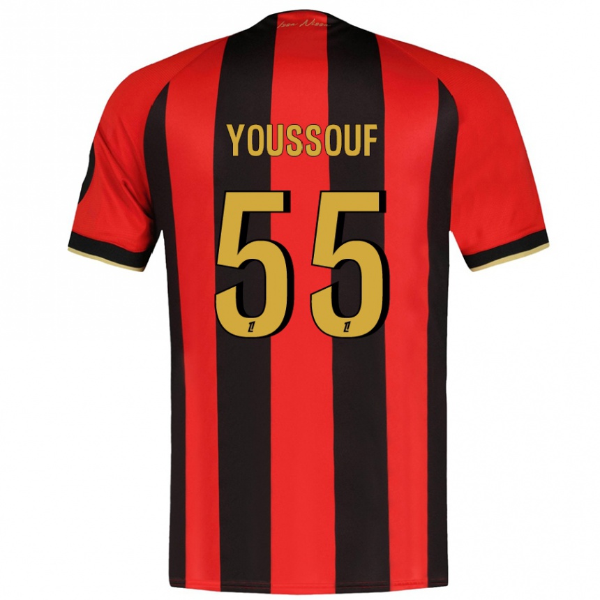 Niño Fútbol Camiseta Youssouf Ndayishimiye #55 Rojo Negro 1ª Equipación 2024/25 Argentina