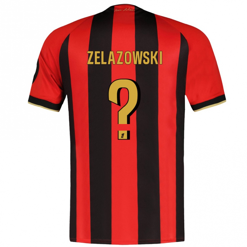 Niño Fútbol Camiseta Bartosz Zelazowski #0 Rojo Negro 1ª Equipación 2024/25 Argentina