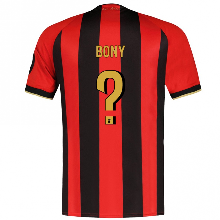 Niño Fútbol Camiseta Geoffroy Bony #0 Rojo Negro 1ª Equipación 2024/25 Argentina