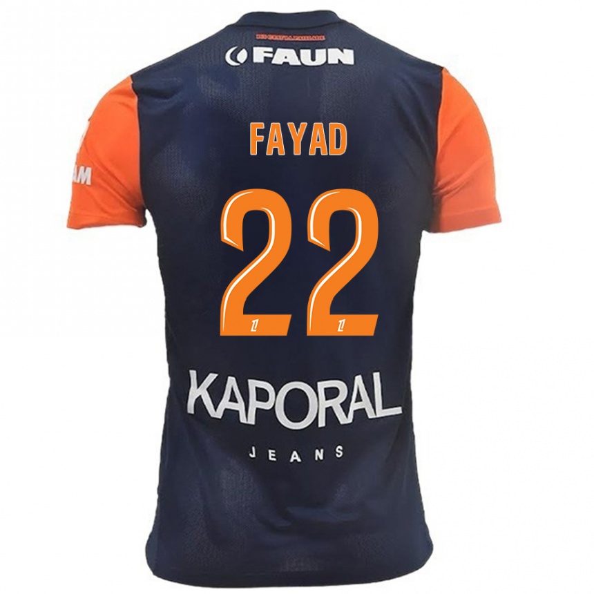 Niño Fútbol Camiseta Khalil Fayad #22 Azul Marino Naranja 1ª Equipación 2024/25 Argentina