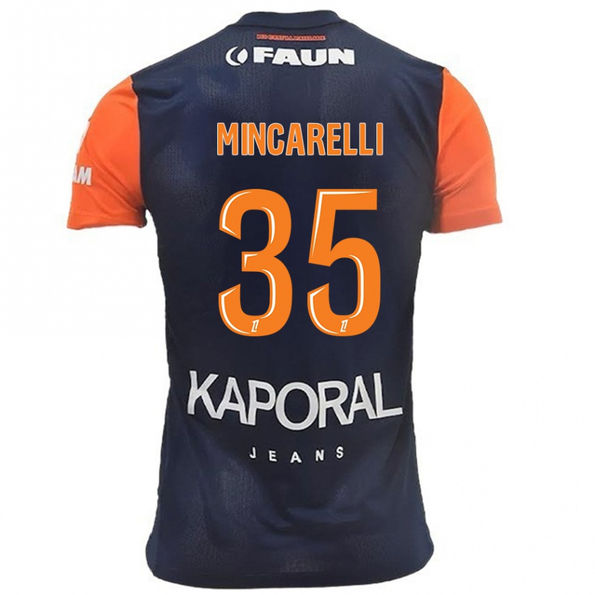 Niño Fútbol Camiseta Lucas Mincarelli #35 Azul Marino Naranja 1ª Equipación 2024/25 Argentina