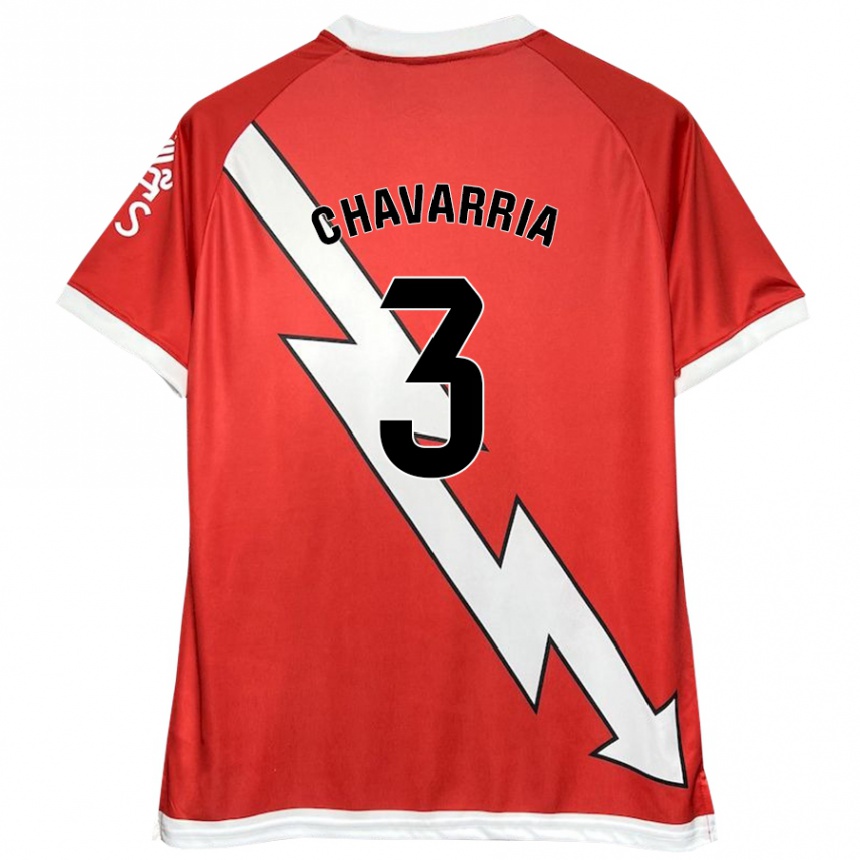 Niño Fútbol Camiseta Pep Chavarría #3 Blanco Rojo 1ª Equipación 2024/25 Argentina