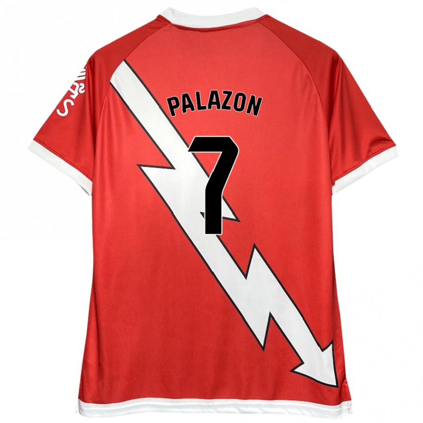 Niño Fútbol Camiseta Isi Palazón #7 Blanco Rojo 1ª Equipación 2024/25 Argentina