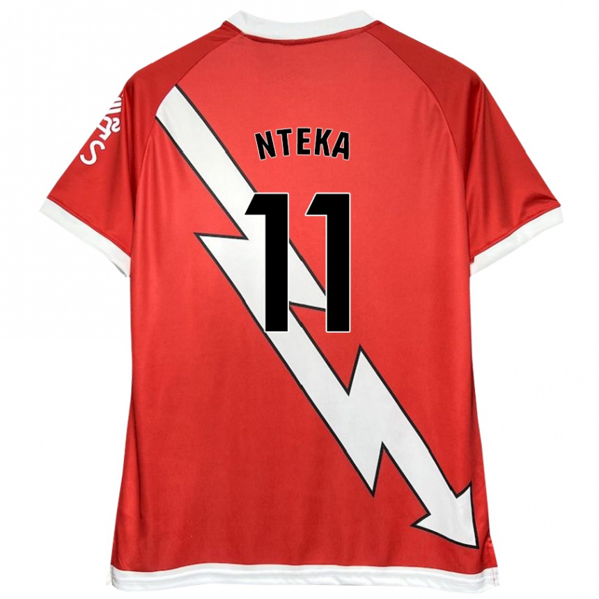 Niño Fútbol Camiseta Randy Nteka #11 Blanco Rojo 1ª Equipación 2024/25 Argentina