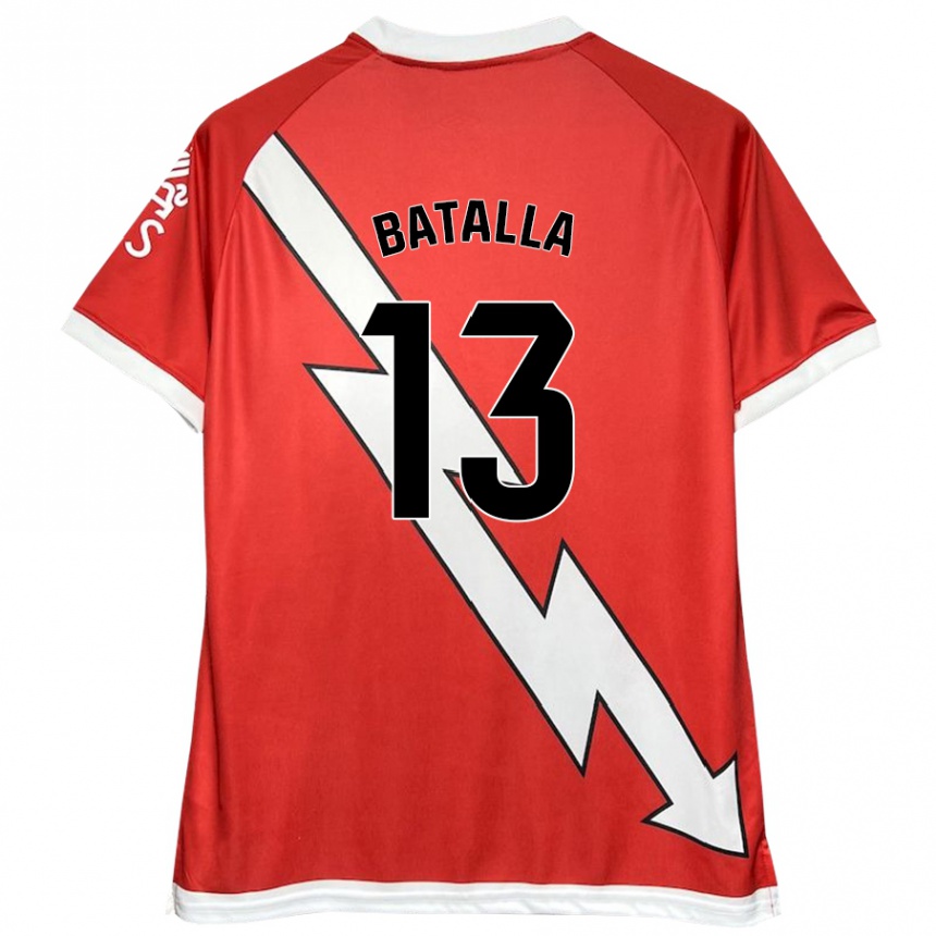 Niño Fútbol Camiseta Augusto Batalla #13 Blanco Rojo 1ª Equipación 2024/25 Argentina