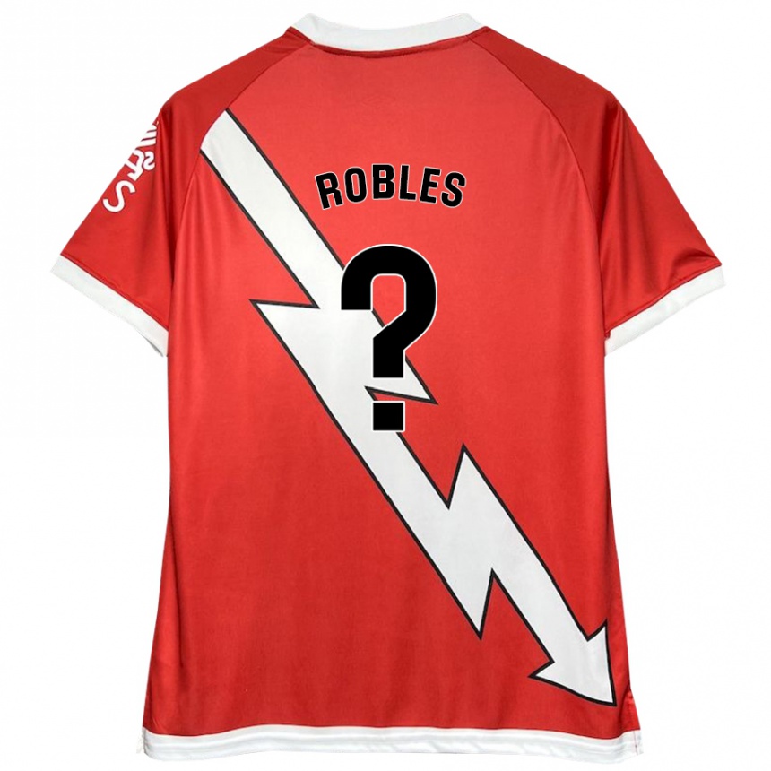 Niño Fútbol Camiseta Diego Robles #0 Blanco Rojo 1ª Equipación 2024/25 Argentina