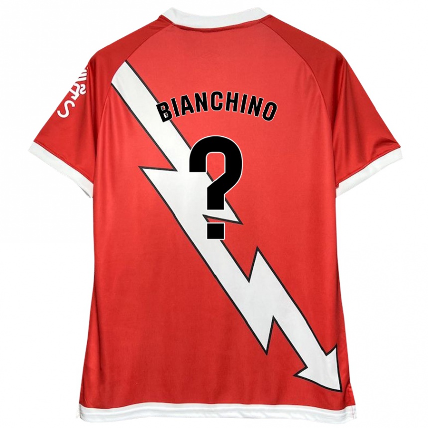 Niño Fútbol Camiseta Nicolò Bianchino #0 Blanco Rojo 1ª Equipación 2024/25 Argentina