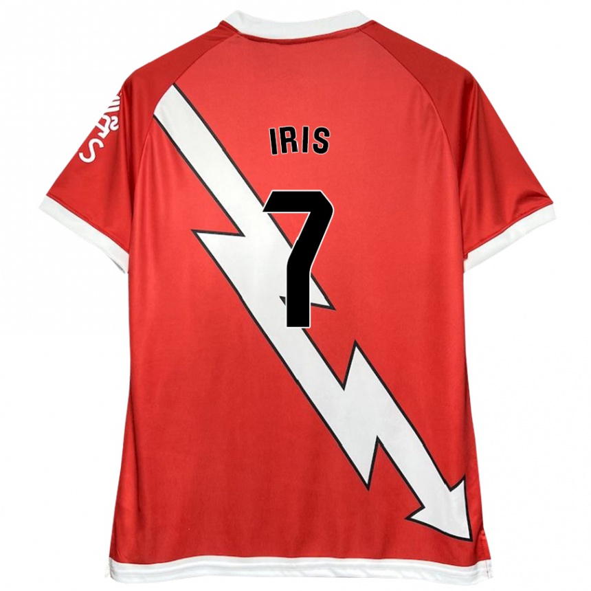 Niño Fútbol Camiseta Iris Ponciano Del Rio #7 Blanco Rojo 1ª Equipación 2024/25 Argentina