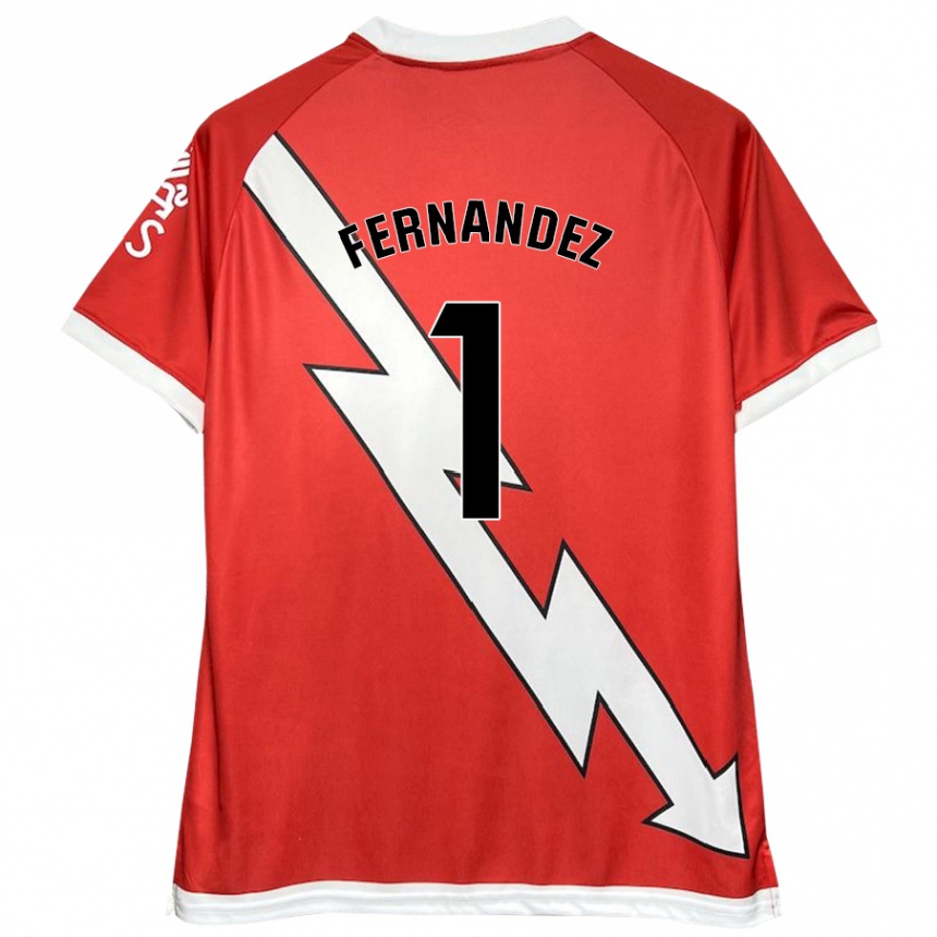 Niño Fútbol Camiseta Nerea Fernández Santos #1 Blanco Rojo 1ª Equipación 2024/25 Argentina