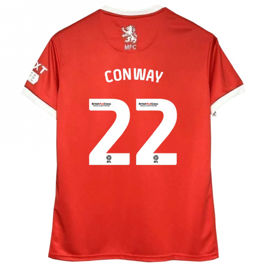 Niño Fútbol Camiseta Tommy Conway #22 Rojo Blanco 1ª Equipación 2024/25 Argentina